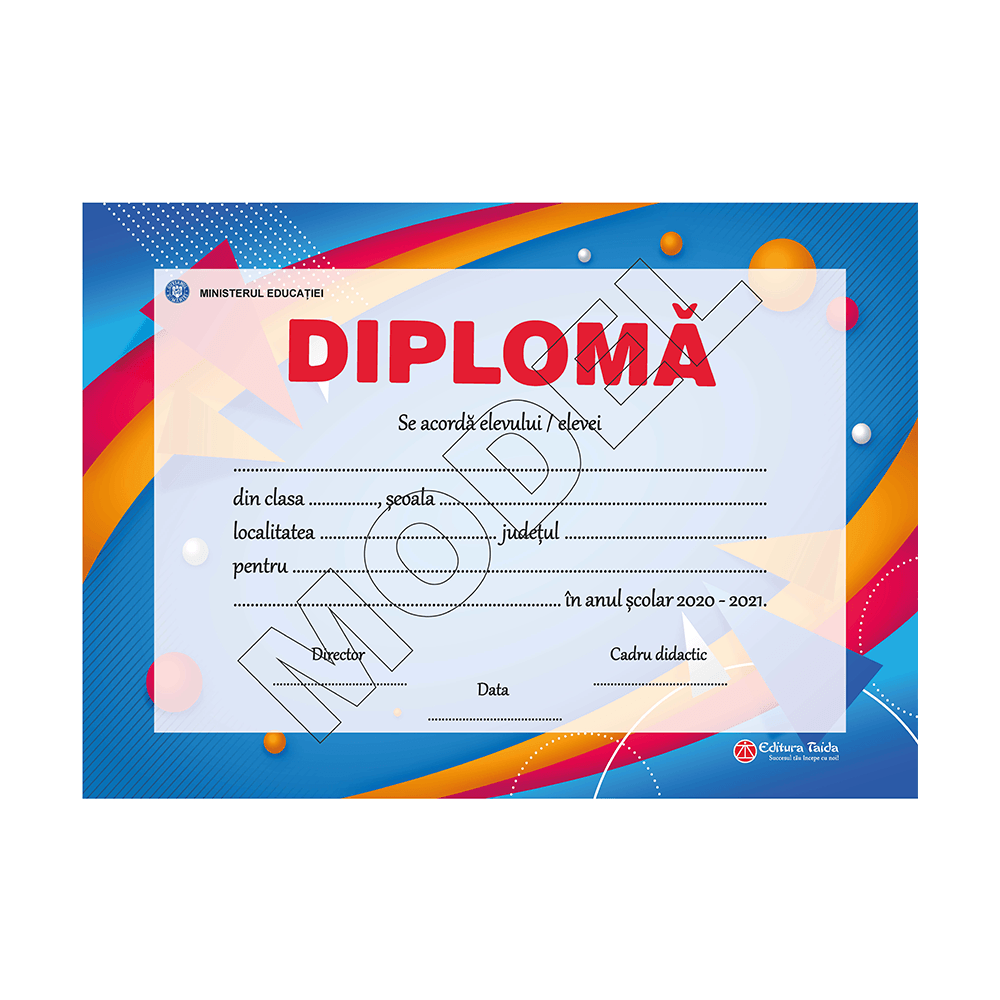 Diploma scolara personalizabila 2022 - model 14